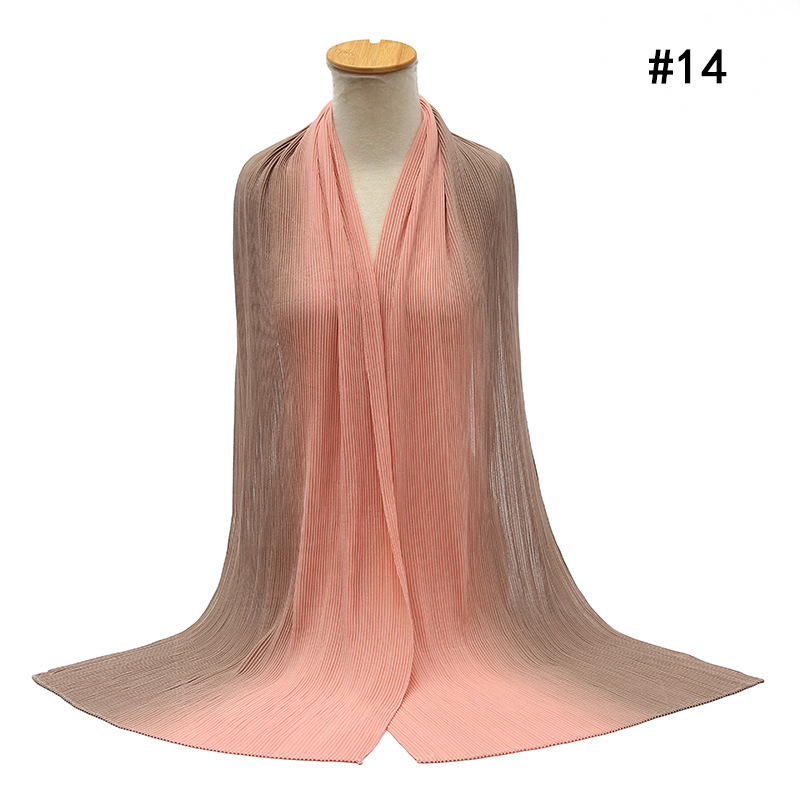 Cross-Border Pleated Pearl Chiffon Hand-Painted Gradient Color Crumpled Closed Toe Scarf Scarf Wholesale One Piece Dropshipping Cross-Border Pleated Pearl Chiffon Hand-Painted Gradient Color Crumpled Closed Toe Scarf Scarf Wholesale One Piece Dropshipping