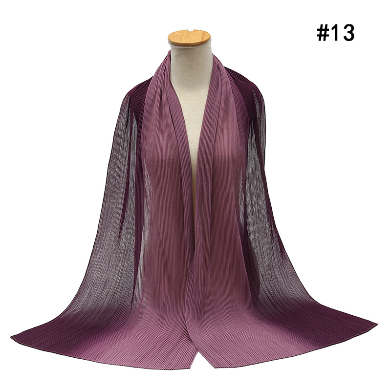 Cross-Border Pleated Pearl Chiffon Hand-Painted Gradient Color Crumpled Closed Toe Scarf Scarf Wholesale One Piece Dropshipping Cross-Border Pleated Pearl Chiffon Hand-Painted Gradient Color Crumpled Closed Toe Scarf Scarf Wholesale One Piece Dropshipping