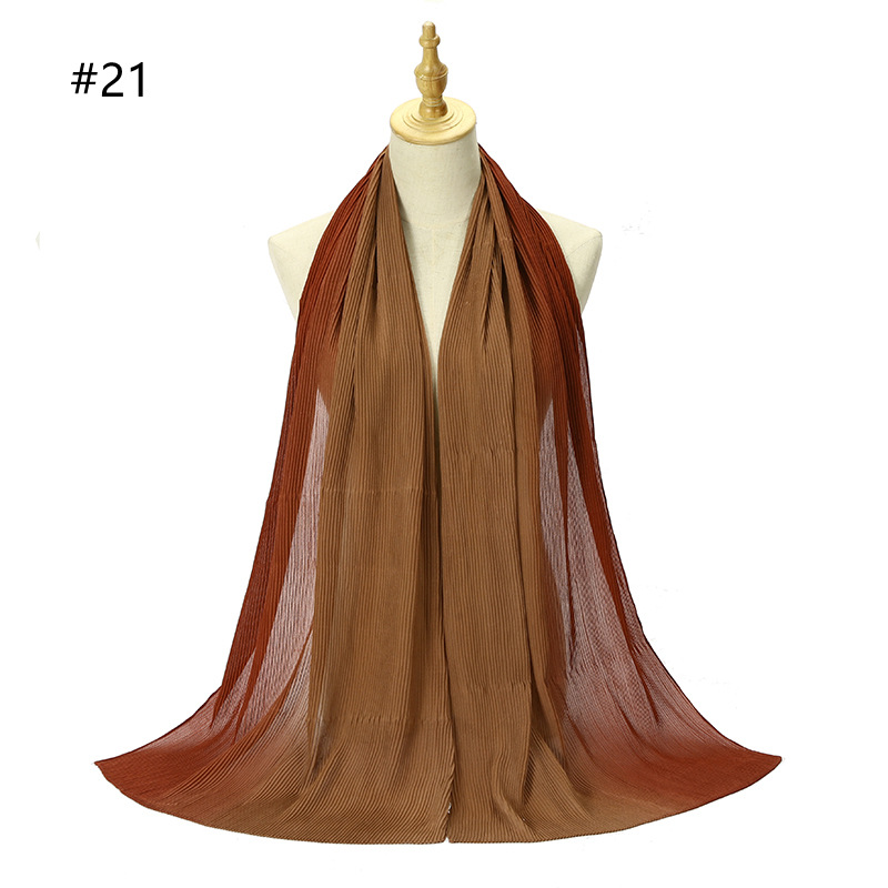 Cross-Border Pleated Pearl Chiffon Hand-Painted Gradient Color Crumpled Closed Toe Scarf Scarf Wholesale One Piece Dropshipping Cross-Border Pleated Pearl Chiffon Hand-Painted Gradient Color Crumpled Closed Toe Scarf Scarf Wholesale One Piece Dropshipping
