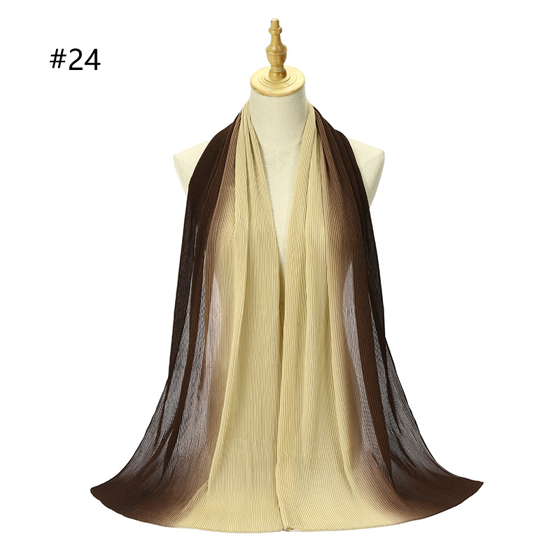 Cross-Border Pleated Pearl Chiffon Hand-Painted Gradient Color Crumpled Closed Toe Scarf Scarf Wholesale One Piece Dropshipping Cross-Border Pleated Pearl Chiffon Hand-Painted Gradient Color Crumpled Closed Toe Scarf Scarf Wholesale One Piece Dropshipping