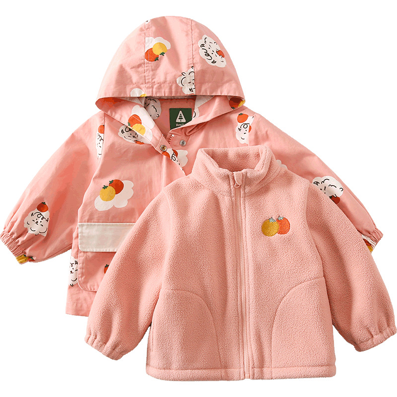 Girls&#039; Coat 21 Autumn New Baby&#039;s Top Girls&#039; Jackets Jacket Children&#039;s Two-Piece Suit Coat Three-in-One