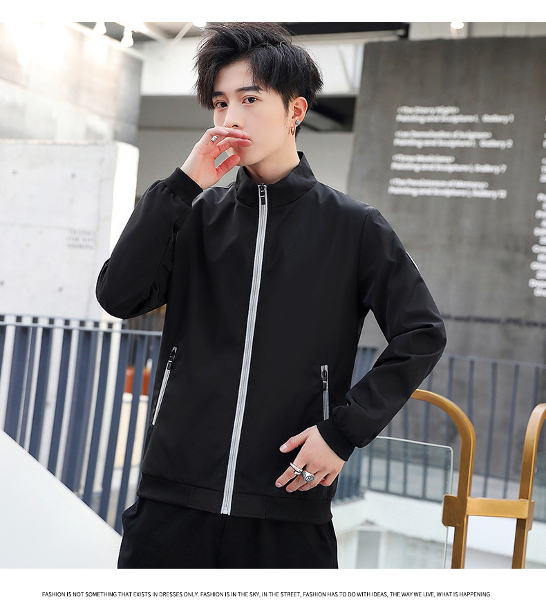 Cross-Border Fall Men's Jackets Casual Korean Style Trendy Stand Collar Jacket Sports Top for Men AliExpress Export Cross-Border Fall Men's Jackets Casual Korean Style Trendy Stand Collar Jacket Sports Top for Men AliExpress Export