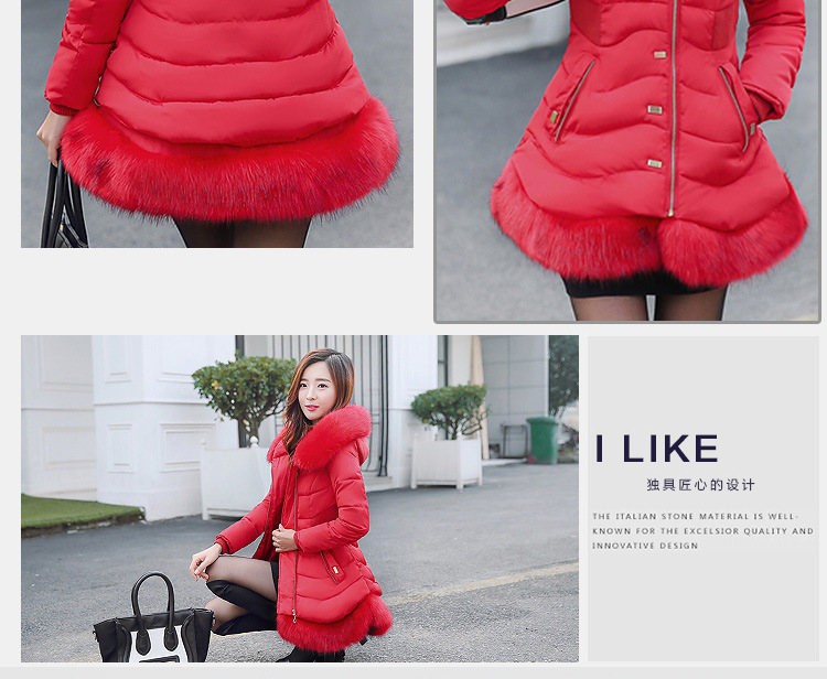 Cotton - padded \"women 's medium and long ladies slimming and thickening plus size down Cotton - padded jackets Cotton - padded \"women 's medium and long ladies slimming and thickening plus size down Cotton - padded jackets