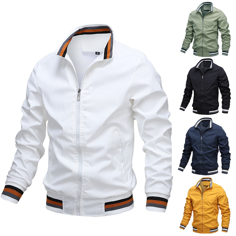 New Casual Jacket Men&#039;s Amazon  Spring and Autumn Sports Solid Color Jacket Men&#039;s Jackets