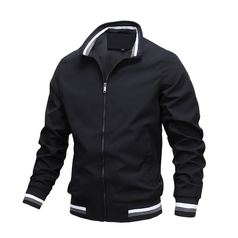 New Casual Jacket Men&#039;s Amazon Factory Direct Sales Spring and Autumn Sports Solid Color Jacket Men&#039;s Jackets