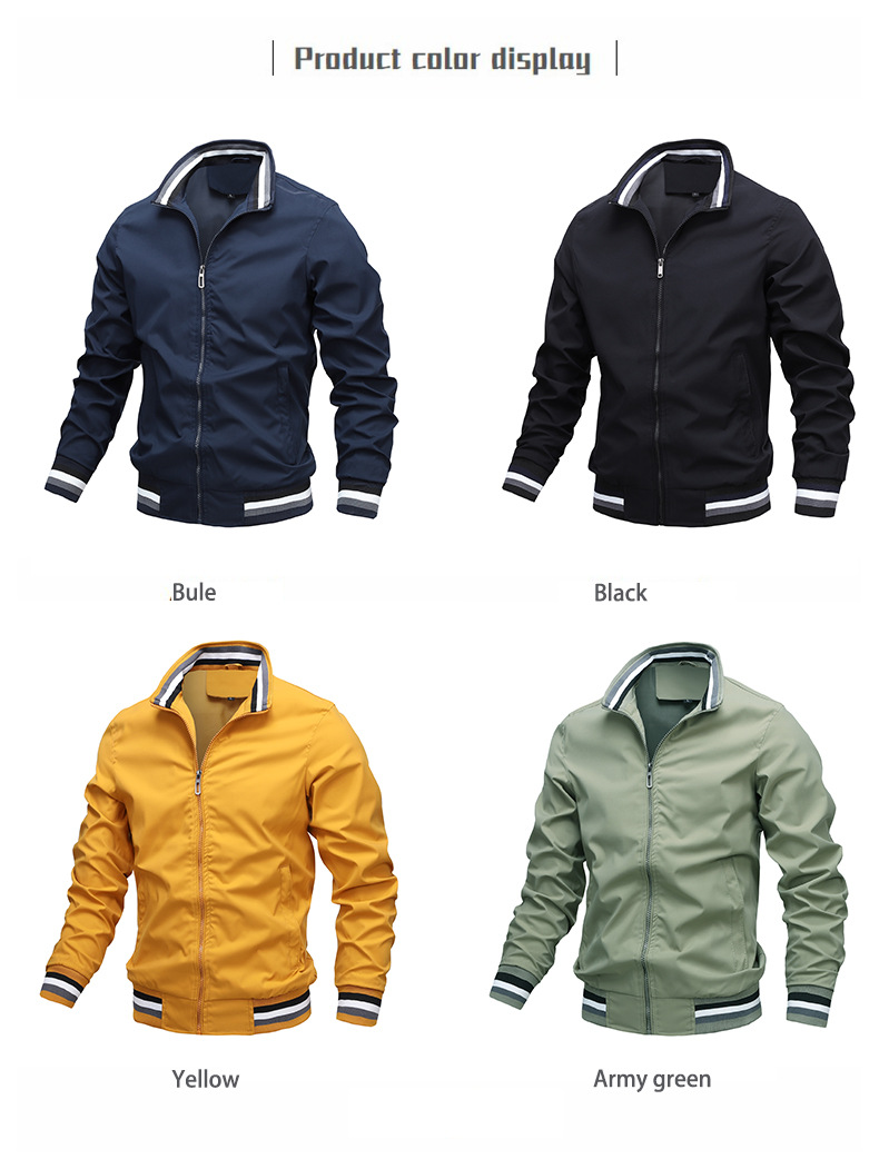 New Casual Jacket Men's Amazon Factory Direct Sales Spring and Autumn Sports Solid Color Jacket Men's Jackets New Casual Jacket Men's Amazon Factory Direct Sales Spring and Autumn Sports Solid Color Jacket Men's Jackets