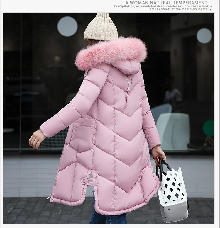 Winter down cotton - padded jacket for women with medium and long hair collars, slim and thickened over knee cotton - padded jackets Winter down cotton - padded jacket for women with medium and long hair collars, slim and thickened over knee cotton - padded jackets