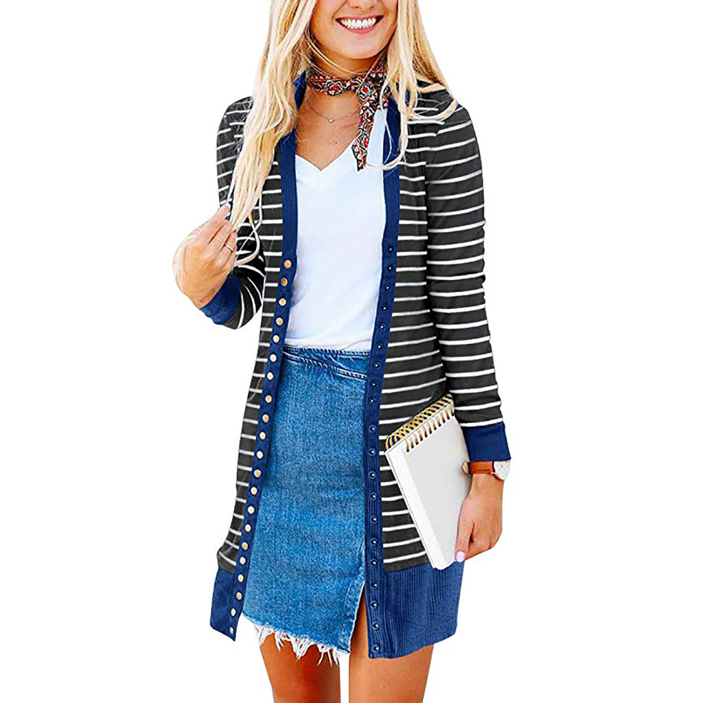 Amazon is selling mid-length, Button-down, striped Cardigan jackets for plus-size women Amazon is selling mid-length, Button-down, striped Cardigan jackets for plus-size women