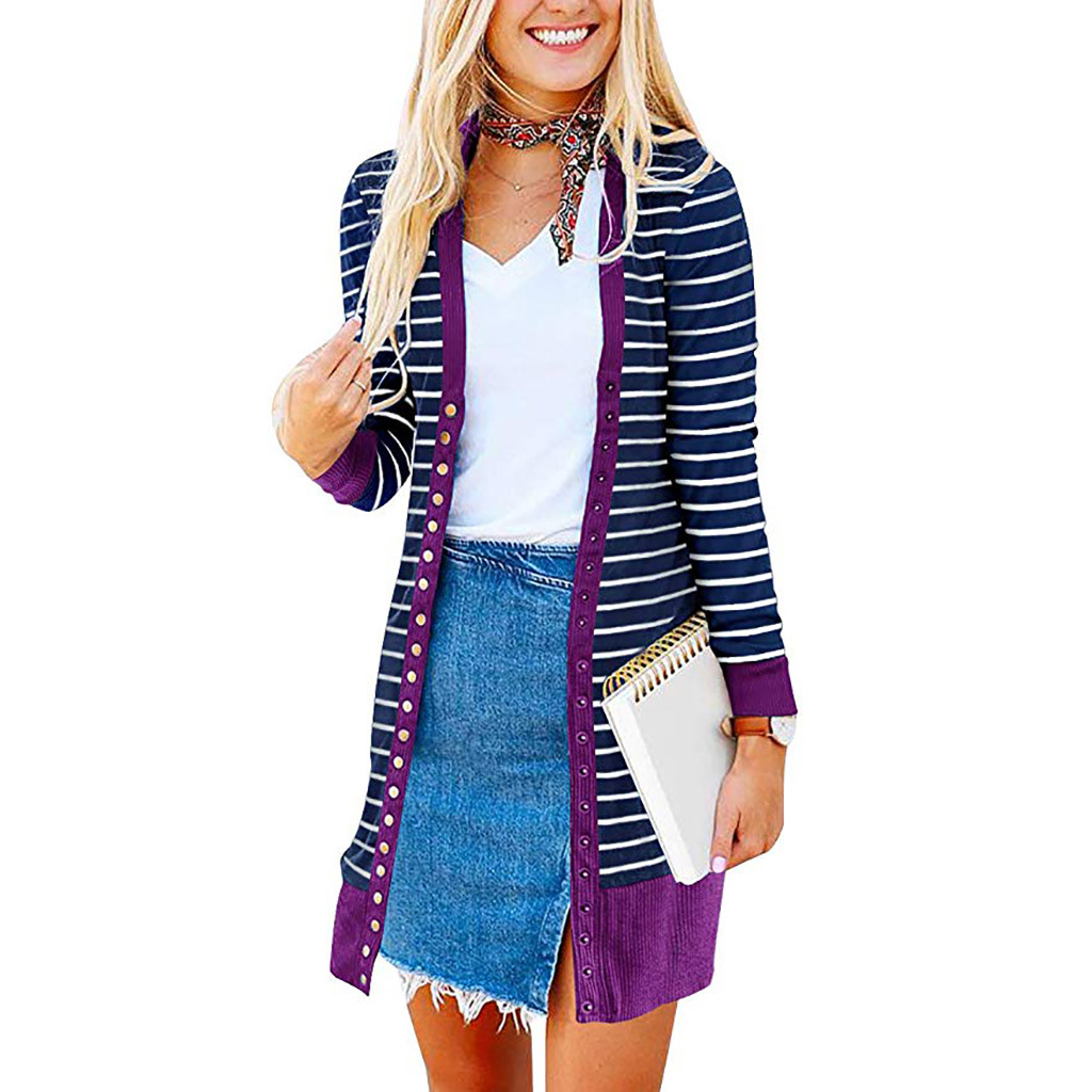 Amazon is selling mid-length, Button-down, striped Cardigan jackets for plus-size women Amazon is selling mid-length, Button-down, striped Cardigan jackets for plus-size women
