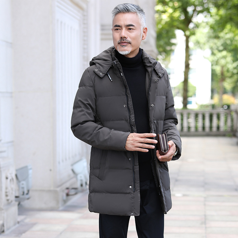 Winter Men&#039;s Jackets Cotton-Padded Clothes for Middle-Aged and Elderly Casual Cotton-Padded Jacket down Jacket Mid-Length Dad Wear Men&#039;s Trench Coat