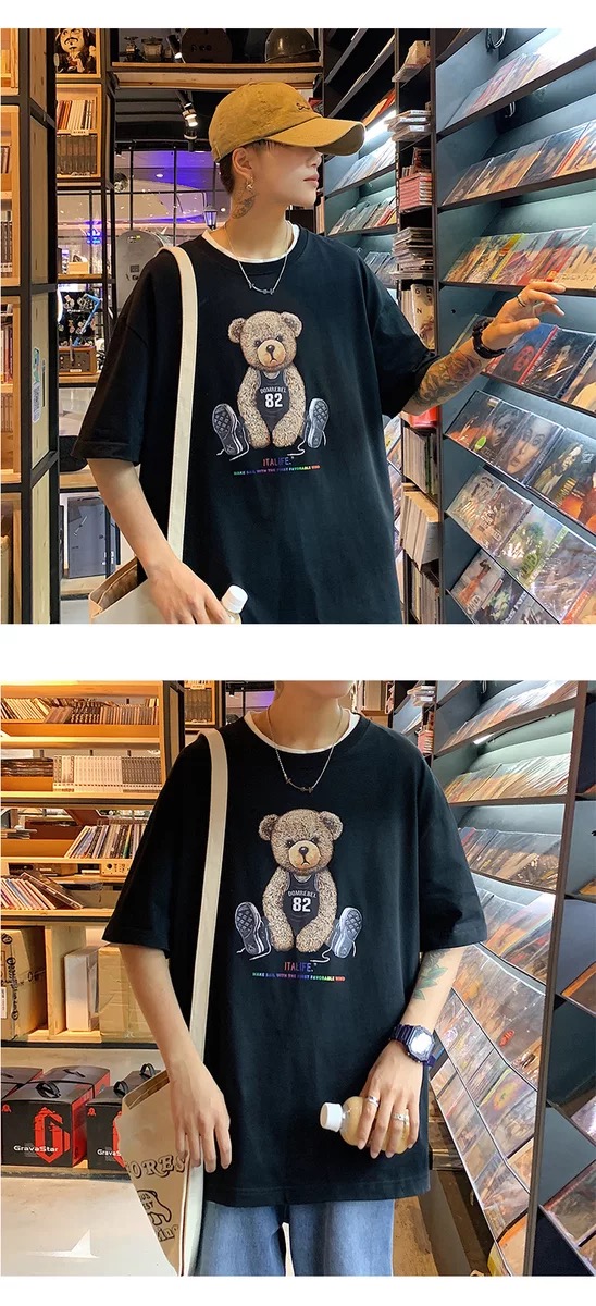 Summer Short Sleeve T-shirt Men's Trendy All-Match Loose Half Sleeve Student Top Ins Hong Kong Style Couple Half Sleeve Summer Short Sleeve T-shirt Men's Trendy All-Match Loose Half Sleeve Student Top Ins Hong Kong Style Couple Half Sleeve