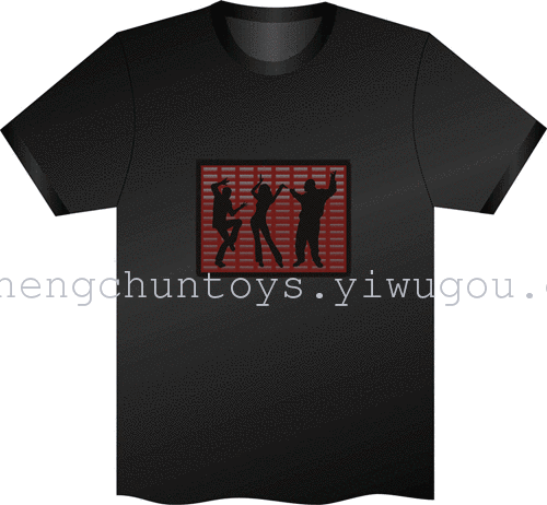 The music sound control flash flash light emitting clothes t-shirt t-shirt t-shirt dress cool disco bar The music sound control flash flash light emitting clothes t-shirt t-shirt t-shirt dress cool disco bar