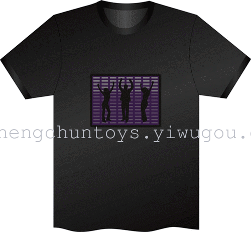 The music sound control flash flash light emitting clothes t-shirt t-shirt t-shirt dress cool disco bar The music sound control flash flash light emitting clothes t-shirt t-shirt t-shirt dress cool disco bar