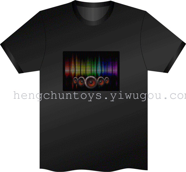 The music sound control flash flash light emitting clothes t-shirt t-shirt t-shirt dress cool disco bar