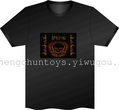 The music sound control flash flash light emitting clothes t-shirt t-shirt t-shirt dress cool disco bar