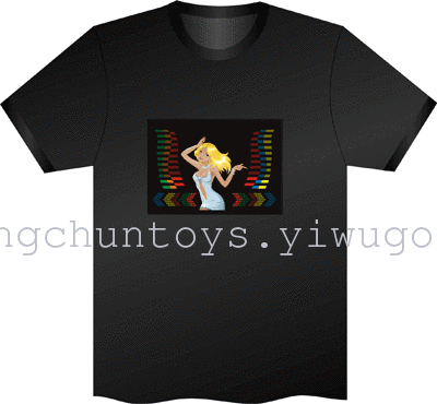 The music sound control flash flash light emitting clothes t-shirt t-shirt t-shirt dress cool disco bar The music sound control flash flash light emitting clothes t-shirt t-shirt t-shirt dress cool disco bar