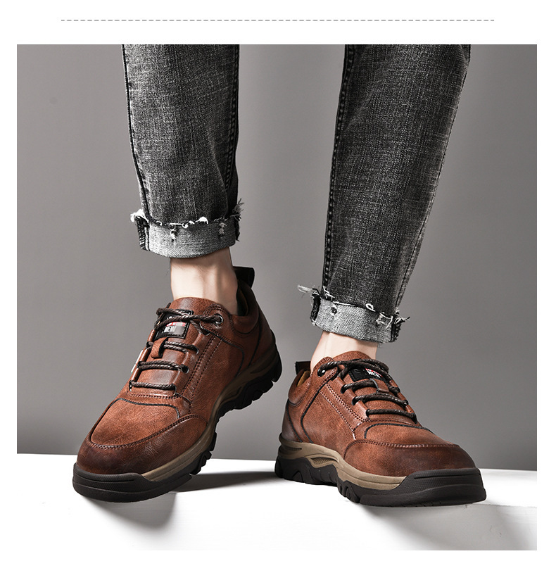 2021 Autumn and Winter New Men's Casual Business Leather Shoes Men's Shoes Men's Outdoor Sports Climbing Shoes One Piece Dropshipping Winter