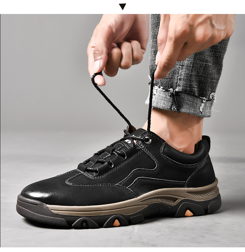 2021 Autumn and Winter New Men's Casual Business Leather Shoes Men's Shoes Men's Outdoor Sports Climbing Shoes One Piece Dropshipping Winter