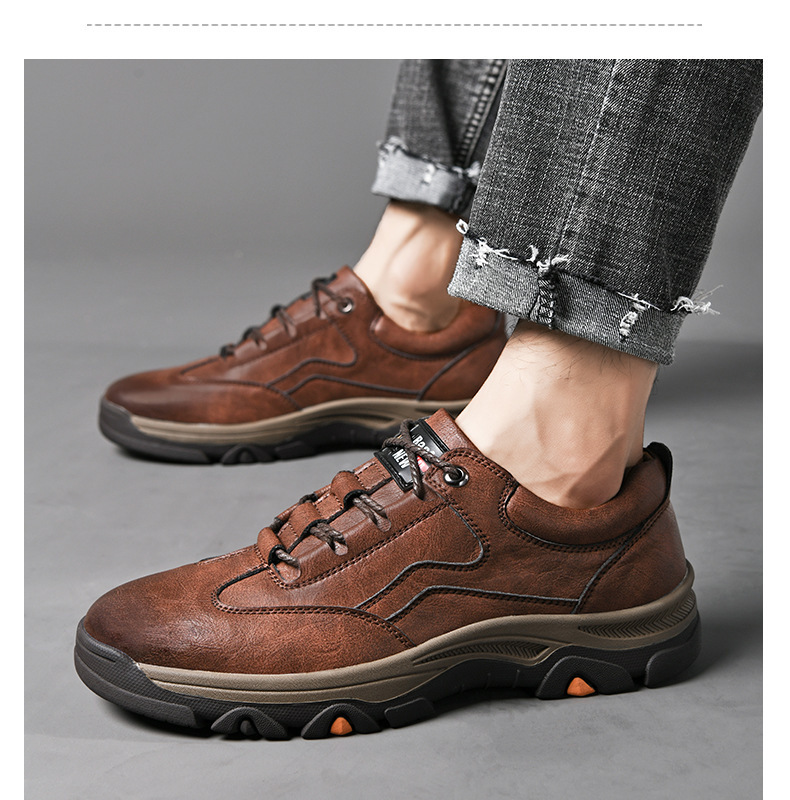 2021 Autumn and Winter New Men's Casual Business Leather Shoes Men's Shoes Men's Outdoor Sports Climbing Shoes One Piece Dropshipping Winter