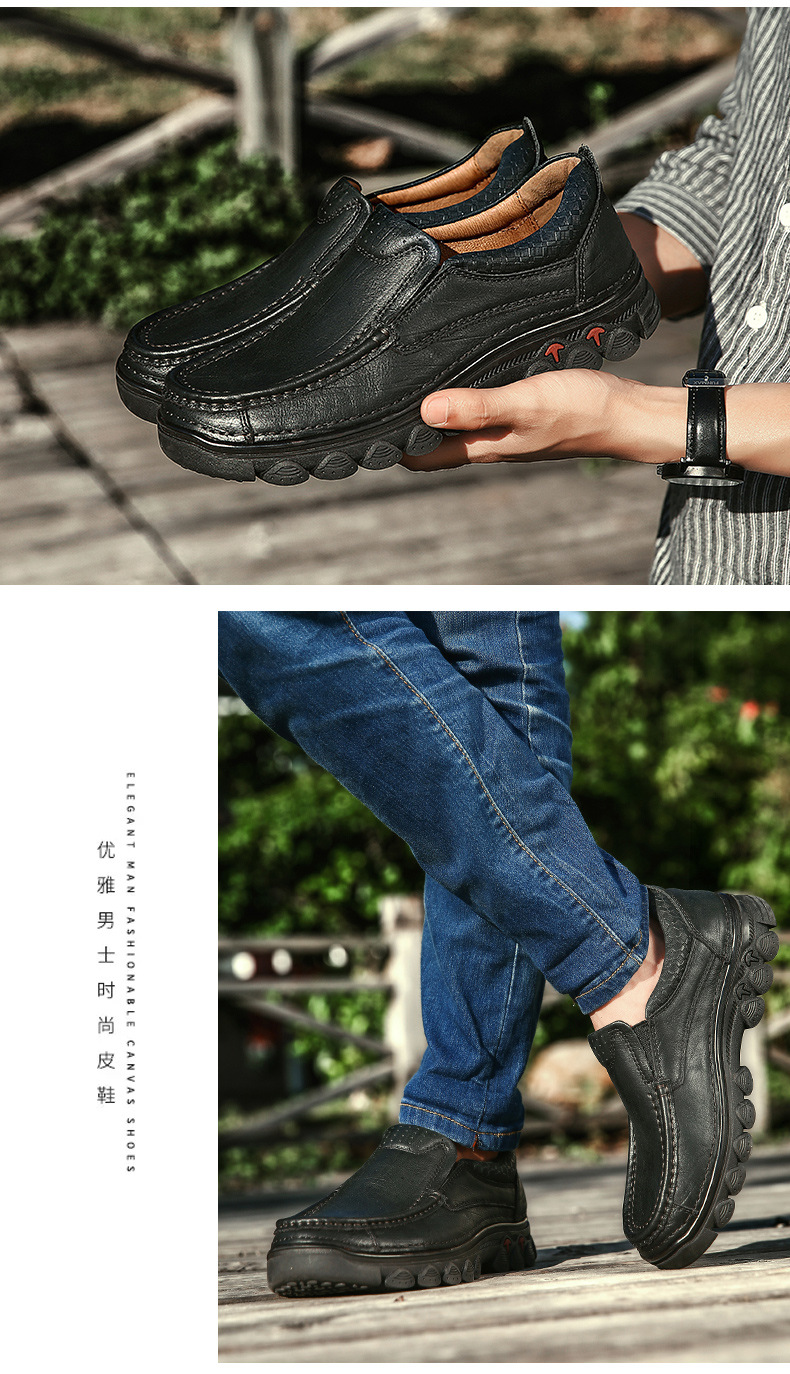 2022 Spring New Middle-Aged and Elderly Men's Shoes First Layer Cowhide Men's Casual Leather Shoes Outdoor Climbing Boots One Piece Dropshipping 2022 Spring New Middle-Aged and Elderly Men's Shoes First Layer Cowhide Men's Casual Leather Shoes Outdoor Climbing Boots One Piece Dropshipping
