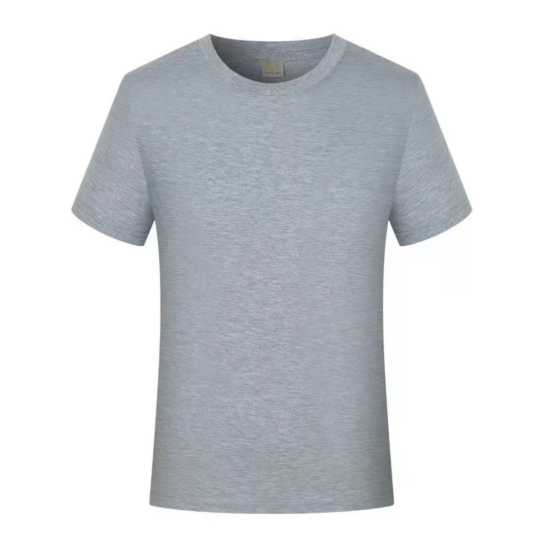 round Neck Short Sleeve Pure Color Cotton Advertising Shirt T-shirt Custom Printed Logo Business Work Clothes Group Clothes Wholesale