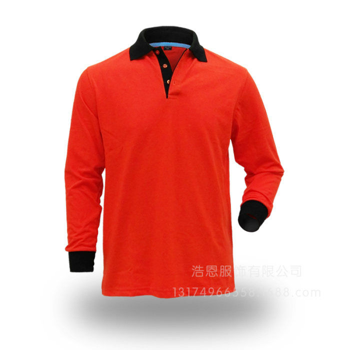 Color lapel collar long sleeved T-shirt dress custom printed olgo group