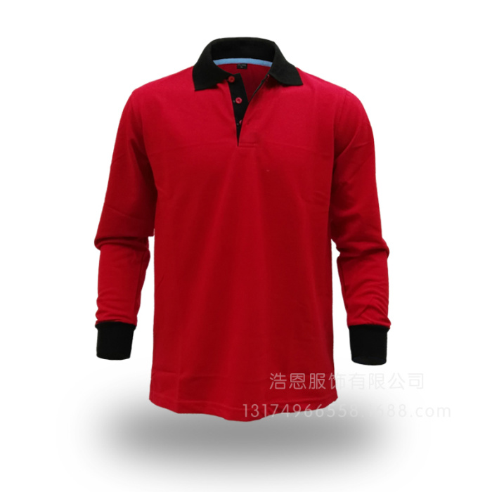 Color lapel collar long sleeved T-shirt dress custom printed olgo group