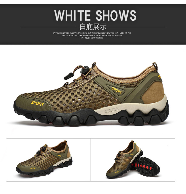 Men's Shoes Summer Outdoor Mesh Shoes Casual Breathable One Pedal Lazy Shoes Hiking Climbing Men's Sports Shoes Generation