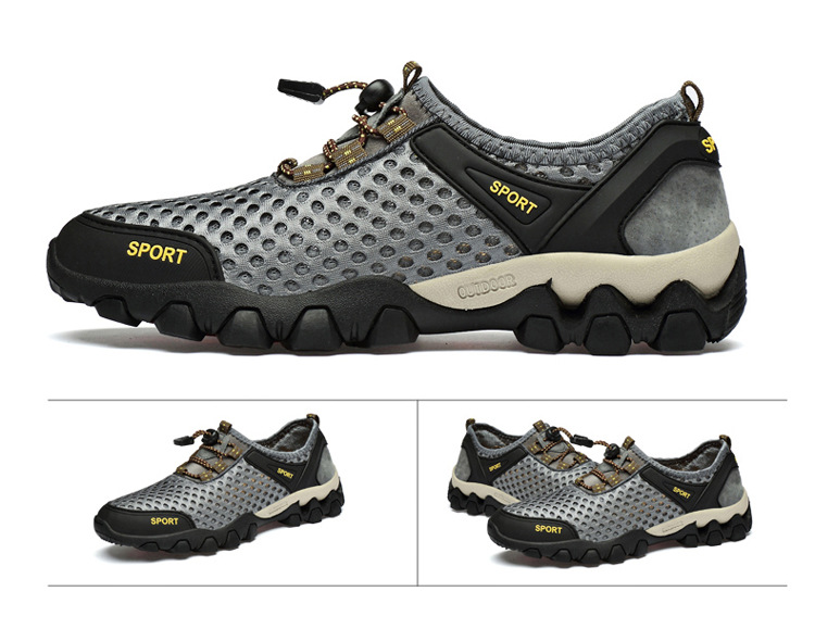 Men's Shoes Summer Outdoor Mesh Shoes Casual Breathable One Pedal Lazy Shoes Hiking Climbing Men's Sports Shoes Generation