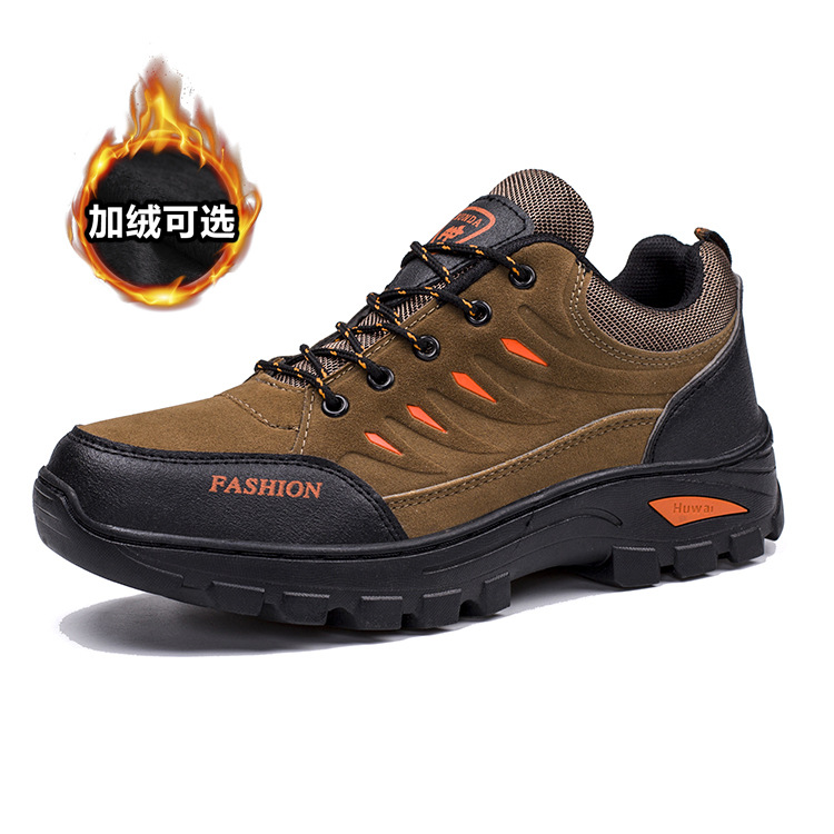 Hiking Camel Men&#039;s Shoes Autumn and Winter Leisure Outdoor Shoes Sport Climbing Work Commuter Shoes Thick Bottom Fleece-Lined Warm Shoes