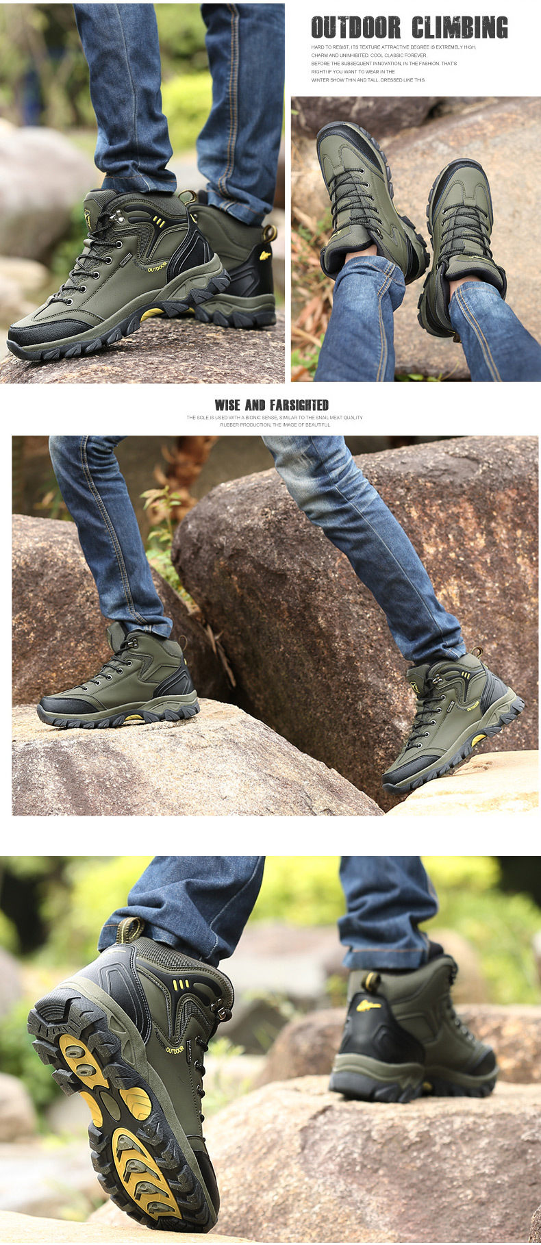 Cross-Border Large Size Middle High Top Worker Boot Outdoor Climbing Boots Men's Waterproof Non-Slip Travel Shoes Hiking Boots Men's Boots Wholesale Cross-Border Large Size Middle High Top Worker Boot Outdoor Climbing Boots Men's Waterproof Non-Slip Travel Shoes Hiking Boots Men's Boots Wholesale
