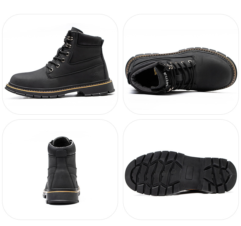 Autumn and Winter Protective Shoes Male Leather Breathable Steel Toe Cap Men's and Women's Protective Work Shoes Attack Shield and Anti-Stab 36-48 Size Cross-Border Autumn and Winter Protective Shoes Male Leather Breathable Steel Toe Cap Men's and Women's Protective Work Shoes Attack Shield and Anti-Stab 36-48 Size Cross-Border