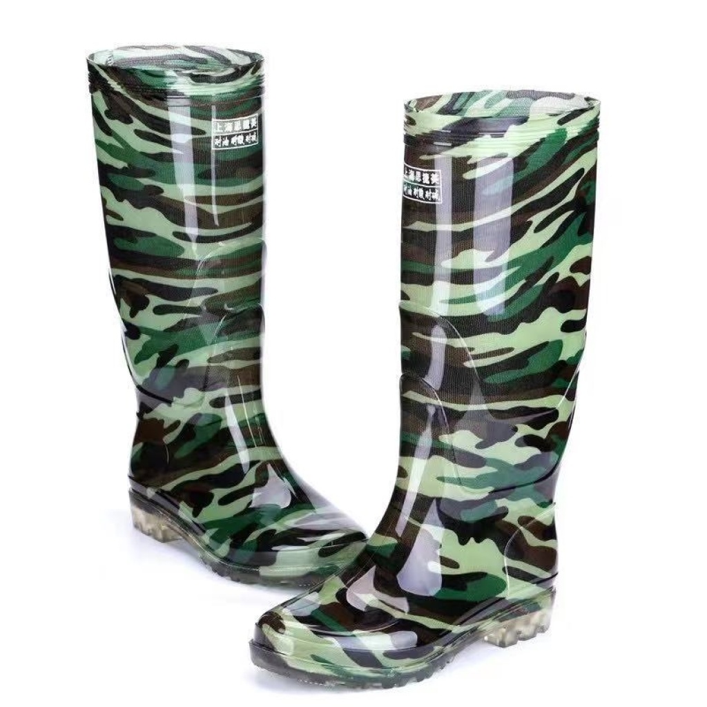 Camouflage Men's Knee-High Rain Boots Waterproof Non-Slip Rain Boots Tendon Bottom Wear-Resistant Construction Site Kitchen Car Wash Fishing Protective Shoes Camouflage Men's Knee-High Rain Boots Waterproof Non-Slip Rain Boots Tendon Bottom Wear-Resistant Construction Site Kitchen Car Wash Fishing Protective Shoes