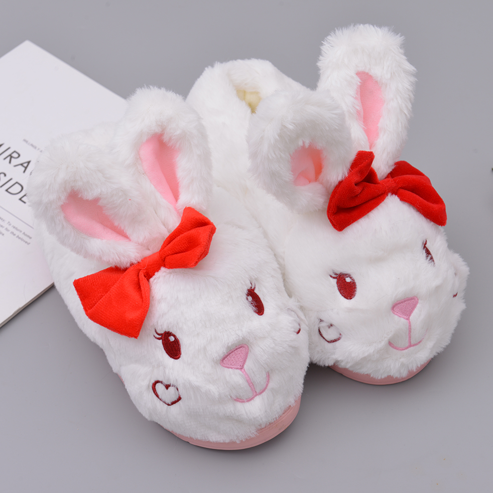 Non-Slip Home Bag Heel Pair Cotton Slippers Couple Warm Boys and Girls Cute Rabbit Plush Thick Bottom Autumn and Winter Non-Slip Home Bag Heel Pair Cotton Slippers Couple Warm Boys and Girls Cute Rabbit Plush Thick Bottom Autumn and Winter
