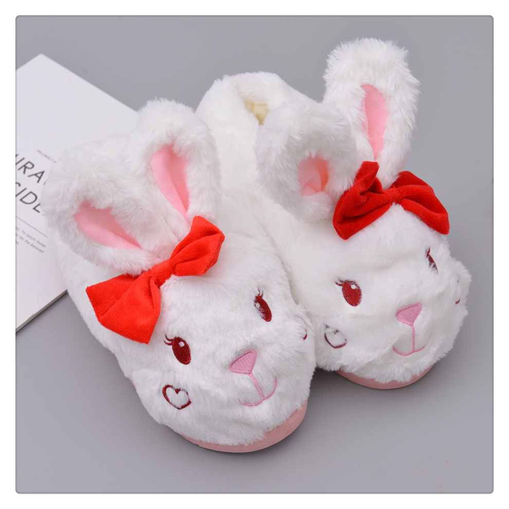 Non-Slip Home Bag Heel Pair Cotton Slippers Couple Warm Boys and Girls Cute Rabbit Plush Thick Bottom Autumn and Winter Non-Slip Home Bag Heel Pair Cotton Slippers Couple Warm Boys and Girls Cute Rabbit Plush Thick Bottom Autumn and Winter