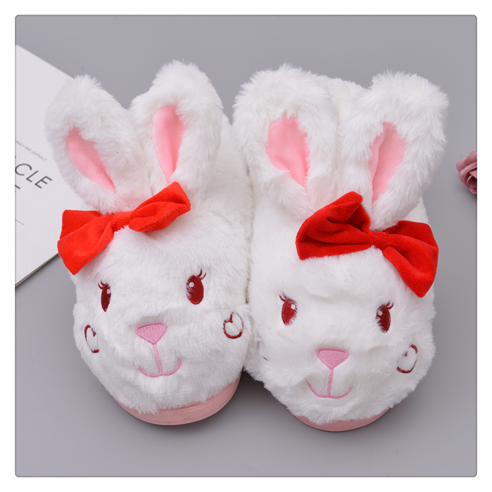 Non-Slip Home Bag Heel Pair Cotton Slippers Couple Warm Boys and Girls Cute Rabbit Plush Thick Bottom Autumn and Winter Non-Slip Home Bag Heel Pair Cotton Slippers Couple Warm Boys and Girls Cute Rabbit Plush Thick Bottom Autumn and Winter