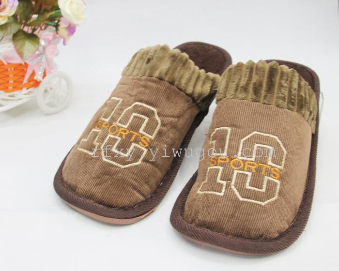 2015 new men's cotton slippers home shoes, the floor of the house to drag and heat resistance spot wholesale