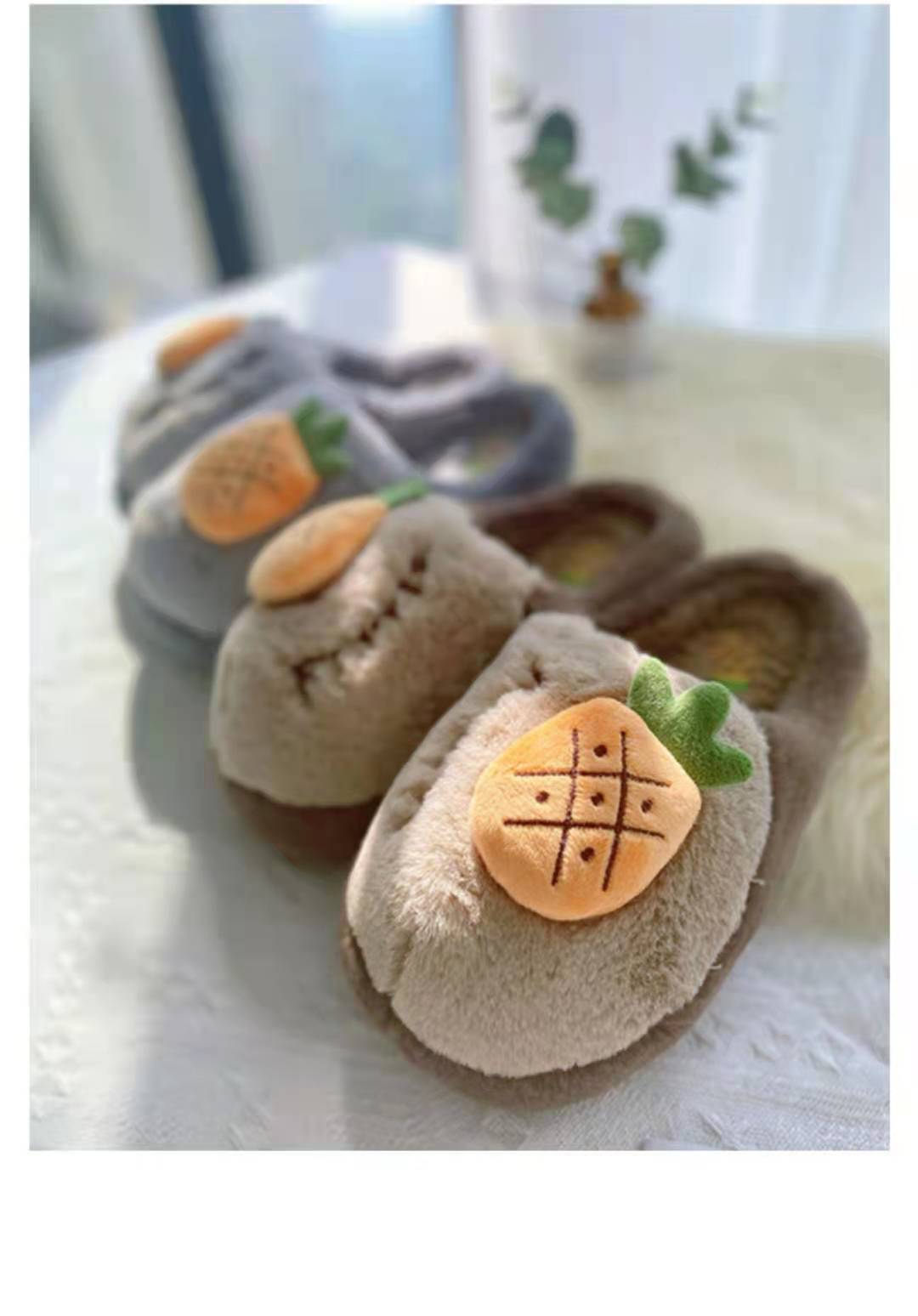 Cotton Slippers Female 2021 Autumn and Winter Cartoon Cute Fruit Fleece-Lined Warm Confinement Home Couple Thickened Non-Slip Men Cotton Slippers Female 2021 Autumn and Winter Cartoon Cute Fruit Fleece-Lined Warm Confinement Home Couple Thickened Non-Slip Men
