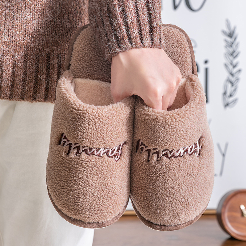 Cotton Slippers Women&#039;s Autumn and Winter Warm Home Home Thick-Soled Indoor Mute Breathable Plush Cartoon Slippers Women&#039;s Winter