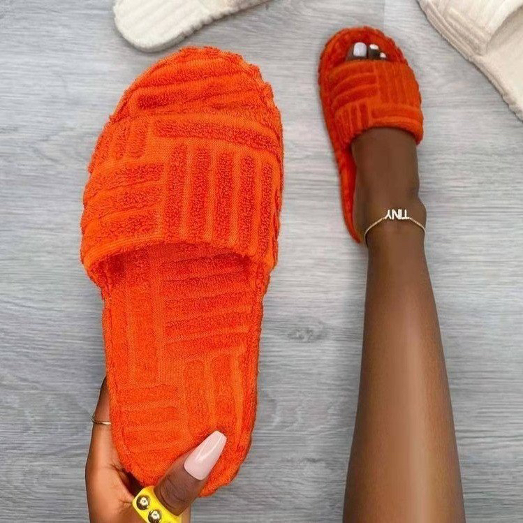 AliExpress European and American Foreign Trade Large Size Fluffy Slippers 2022 Autumn and Winter New Word Thick Bottom Women Embossed Cotton Slippers Women AliExpress European and American Foreign Trade Large Size Fluffy Slippers 2022 Autumn and Winter New Word Thick Bottom Women Embossed Cotton Slippers Women
