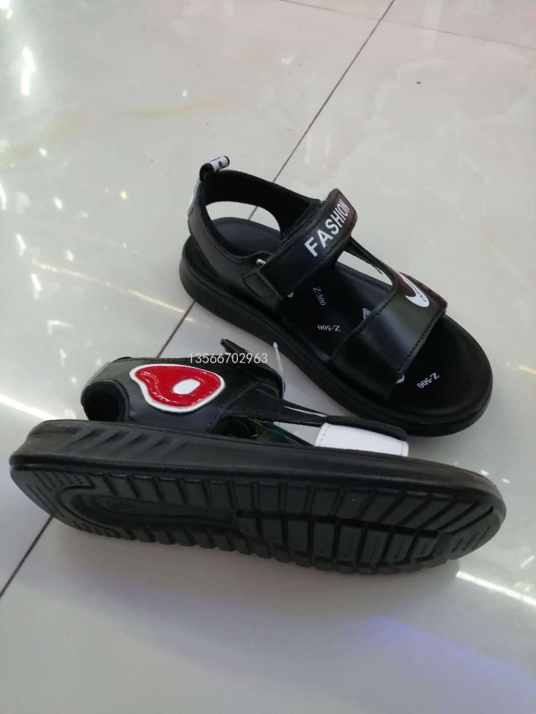 Stock Spot Summer Boys&#039; Leather Soft Bottom Children&#039;s Non-Slip Wear-Resistant Beach Shoes Boys&#039; Sports Sandals