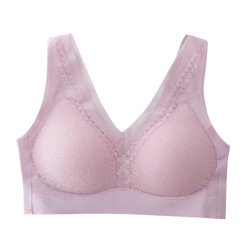 Latex Underwear Sports Bra-Style Wireless Lace Seamless Underwear Women&#039;s Large Size Bra Vest Bra