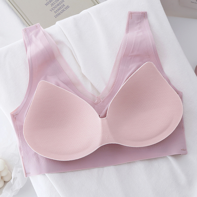 Latex Underwear Sports Bra-Style Wireless Lace Seamless Underwear Women&#039;s Large Size Bra Vest Bra