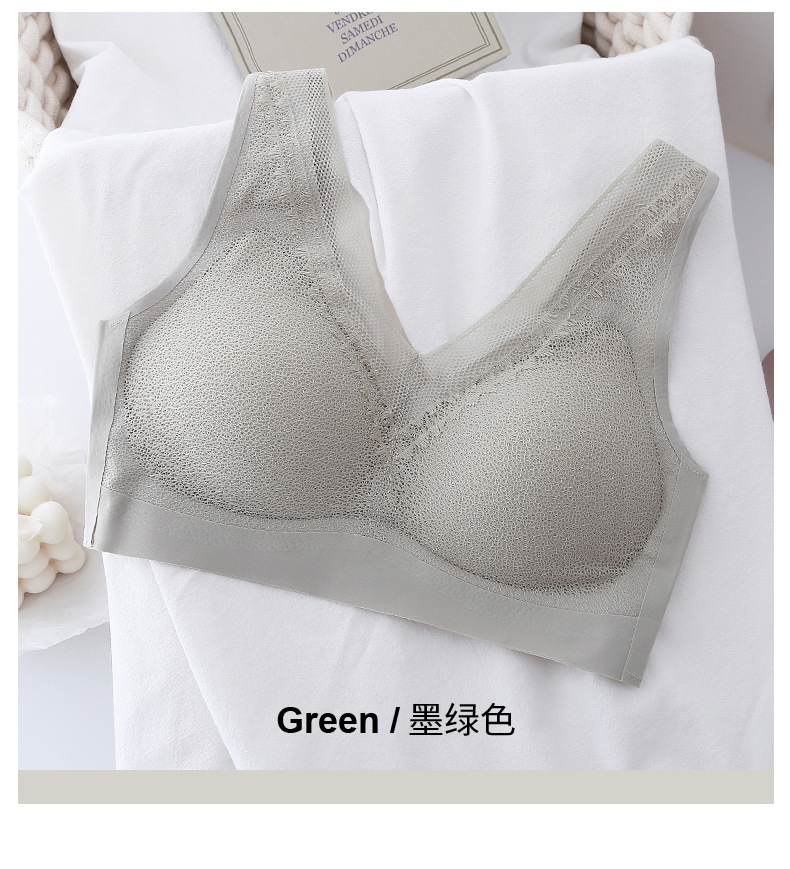 Latex Underwear Sports Bra-Style Wireless Lace Seamless Underwear Women's Large Size Bra Vest Bra