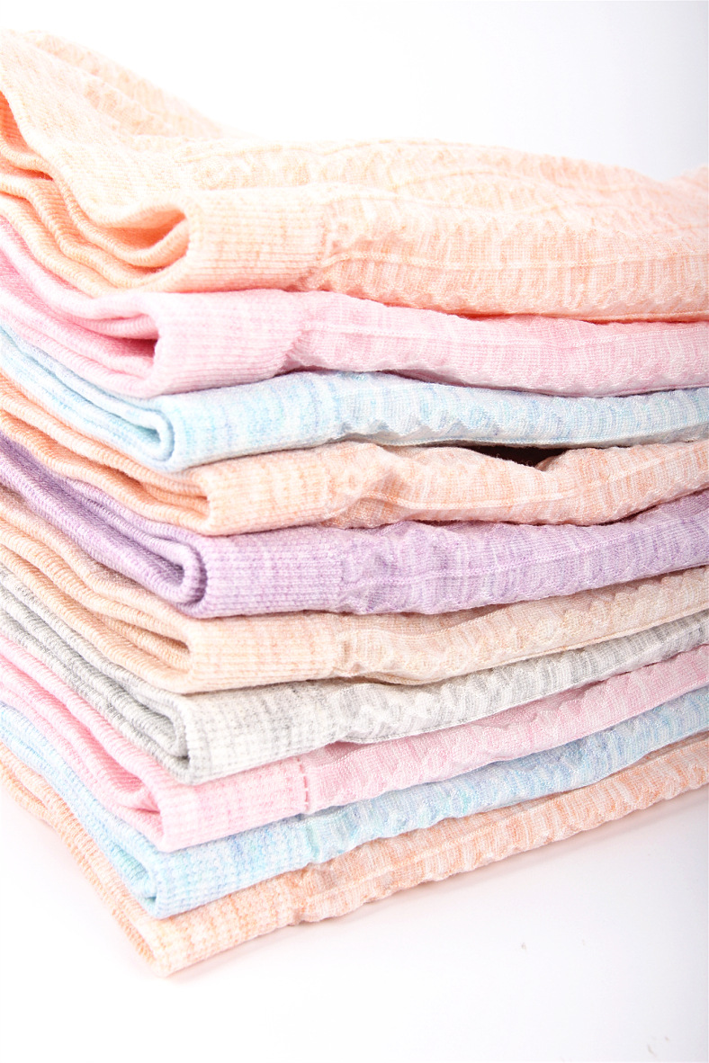 10 Color Cotton Women's Seamless Underwear High Elastic Thread Stripes Mid-Waist Briefs Seamless and Breathable Shorts Wholesale