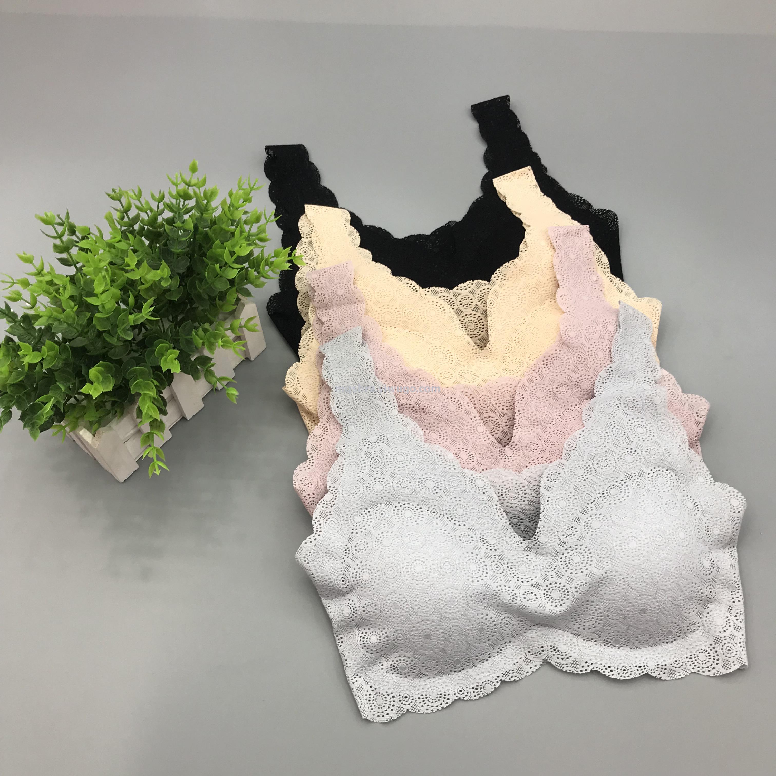 Japanese seamless underwear women without steel ring lace sexy back to sleep vest students vest Japanese seamless underwear women without steel ring lace sexy back to sleep vest students vest