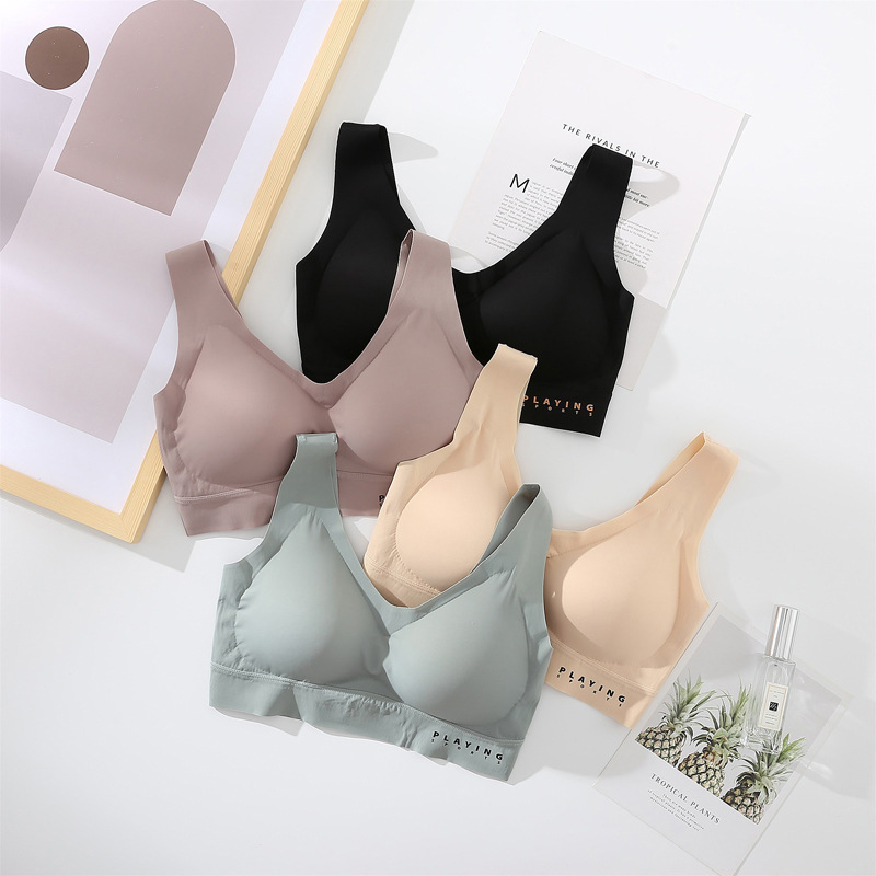 M1 Latex Underwear Seamless Underwear Sport Waistcoat for Women Wireless Sleep Underwear Bra Underwear