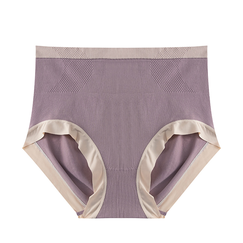 High Waist Women&#039;s Seamless Underwear Belly Contracting Hip Lifting Antibacterial Pure Cotton All Cotton Crotch Plump Girls Large Size Underwear Autumn and Winter Wholesale