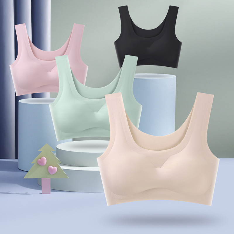 Popular Japanese Shangpin Peace of Mind Generation Seamless Underwear One-Piece Women&#039;s Ice Silk Back Shaping Sports Yoga Vest Bra