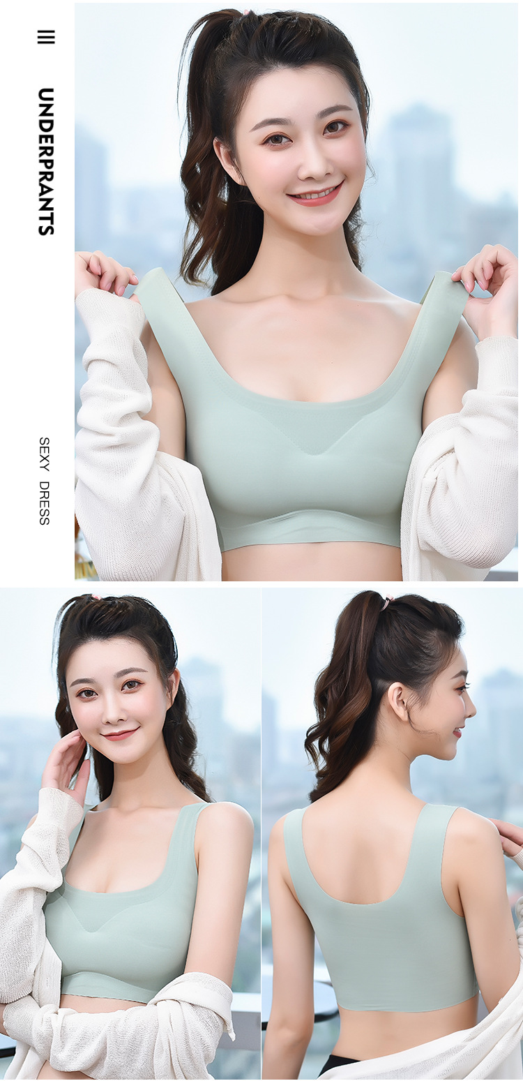 Popular Japanese Shangpin Peace of Mind Generation Seamless Underwear One-Piece Women's Ice Silk Back Shaping Sports Yoga Vest Bra Popular Japanese Shangpin Peace of Mind Generation Seamless Underwear One-Piece Women's Ice Silk Back Shaping Sports Yoga Vest Bra